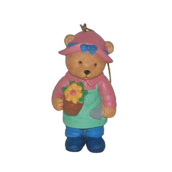 Vintage Avon Hobby Bear Gardener Gardening Ornament 1996 - Picture 1 of 4